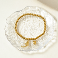 Jewelry wholesale Wholesale Beaded Classic 304 Stainless Steel Bracelet – 18K Gold Plated, 6.3in, Waterproof