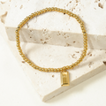 Jewelry wholesale Wholesale Beaded Classic 304 Stainless Steel Bracelet – 18K Gold Plated, 6.3in, Waterproof