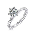 Jewelry wholesale Wholesale Moissanite 1CT D/VVS1 Round Brilliant Cut Solitaire Engagement Ring – 925 Sterling Silver with Twisted Band & 18K White Gold Vermeil, GRA Certified – Classic & Romantic