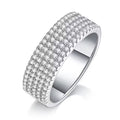 Jewelry wholesale Wholesale Moissanite D/VVS1 Round-Cut Pavé Five-Row Eternity Ring – 925 Sterling Silver with 18K White Gold Vermeil, GRA Certified – Glamorous & Elegant