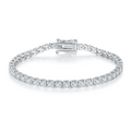 Jewelry wholesale 10 – 46 CTW · 3 – 5 mm D/VVS1 Round Moissanite “Bull-Head” Tennis Necklace – 18 K White-Gold Vermeil 925 Silver, 40 – 56 cm