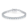 Jewelry wholesale 4–16 CTW · 3–5 mm D/VVS1 Bull-Head Moissanite Tennis Bracelet – 18K White Gold Vermeil on 925 Silver