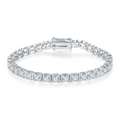 Jewelry wholesale 10 – 46 CTW · 3 – 5 mm D/VVS1 Round Moissanite “Bull-Head” Tennis Necklace – 18 K White-Gold Vermeil 925 Silver, 40 – 56 cm