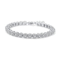 Jewelry wholesale Wholesale Moissanite 3.5 CT  2 mm D/VVS1 Cushion-Bezel Tennis Bracelet – 18 K White-Gold Vermeil 925 Silver, 18 cm Adjustable, GRA Certified
