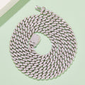 Jewelry wholesale 14 mm D/VVS1 Round-Cut Moissanite Cuban Link Chain – 18 K White-Gold Vermeil 925 Silver, 16 – 26 in, Micro-Pavé Hand-Set