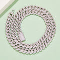 Jewelry wholesale 14 mm D/VVS1 Round-Cut Moissanite Cuban Link Chain – 18 K White-Gold Vermeil 925 Silver, 16 – 26 in, Micro-Pavé Hand-Set