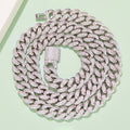 Jewelry wholesale 14 mm D/VVS1 Round-Cut Moissanite Cuban Link Chain – 18 K White-Gold Vermeil 925 Silver, 16 – 26 in, Micro-Pavé Hand-Set