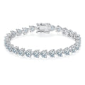 Jewelry wholesale Wholesale Moissanite 0.5 ct D/VVS1 Heart-Cut Tennis Bracelet – 18K White Gold Vermeil on 925 Silver, GRA Certified