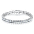 Jewelry wholesale Wholesale Moissanite 22–28.5 CTW · 0.5 ct D/VVS1 Emerald-Cut Tennis Bracelet – 18K White Gold Vermeil on 925 Silver, GRA Certified