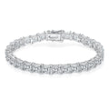 Jewelry wholesale Wholesale Moissanite 14.5–18 CTW · 0.5 ct D/VVS1 Princess-Cut Tennis Bracelet – 18K White Gold Vermeil on 925 Silver, GRA Certified