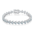 Jewelry wholesale Wholesale Moissanite  13–16.5 CTW · 0.5 ct D/VVS1 Trillion-Cut Tennis Bracelet – 18K White Gold Vermeil on 925 Silver, GRA Certified