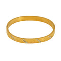 Wholesale Micro-Set Cubic Zirconia Classic 304 Stainless Steel Bangle – 18K Gold Plated, Chain 2.36in, Waterproof