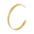Wholesale Weave Classic 304 Stainless Steel Open Bangle – 18K Gold Plated, Chain 2.36in, Waterproof