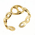 Wholesale Link Letters A-Z Minimalist 304 Stainless Steel Open Adjustable Ring – 18K Gold Plated, Waterproof