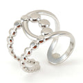 Wholesale Minimalist 304 Stainless Steel Open Adjustable Ring, Waterproof