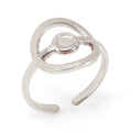Wholesale Geometry Minimalist 304 Stainless Steel Open Adjustable Ring, Waterproof