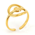 Wholesale Geometry Minimalist 304 Stainless Steel Open Adjustable Ring, Waterproof