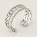 Wholesale Minimalist 304 Stainless Steel Open Adjustable Ring, Waterproof