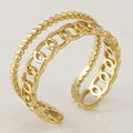 Wholesale Minimalist 304 Stainless Steel Open Adjustable Ring, Waterproof