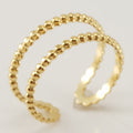 Wholesale Minimalist 304 Stainless Steel Open Adjustable Ring, Waterproof