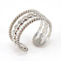 Wholesale Geometry Minimalist 304 Stainless Steel Open Adjustable Ring, Waterproof