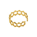 Wholesale Hollow Chain Minimalist 304 Stainless Steel Open Adjustable Ring, Waterproof