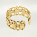 Wholesale Sun Hollow Vintage 304 Stainless Steel Open Adjustable Ring, Waterproof