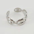 Wholesale Pig Nose Link Trendy 304 Stainless Steel Open Adjustable Ring, Waterproof