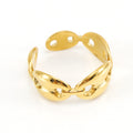 Wholesale Pig Nose Link Trendy 304 Stainless Steel Open Adjustable Ring, Waterproof
