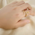 Wholesale Snake Wrap Trendy 304 Stainless Steel Open Adjustable Ring, Waterproof