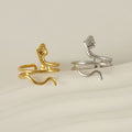 Wholesale Snake Wrap Trendy 304 Stainless Steel Open Adjustable Ring, Waterproof