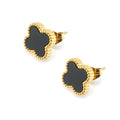 Wholesale Four Leaf Clover Elegant 304 Stainless Steel Stud Earrings - 18K Gold Plated, Waterproof