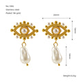 Jewelry wholesale Wholesale Eyes Elegant 304 Stainless Steel Dangle Earrings - 18K Gold Plated, Waterproof