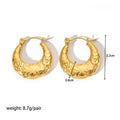 Jewelry wholesale Wholesale Trendy 304 Stainless Steel Hoop Earrings - 18K Gold Plated, Waterproof