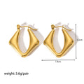 Jewelry wholesale Wholesale Trendy 304 Stainless Steel Hoop Earrings - 18K Gold Plated, Waterproof