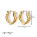 Jewelry wholesale Wholesale Trendy 304 Stainless Steel Hoop Earrings - 18K Gold Plated, Waterproof