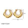 Jewelry wholesale Wholesale Trendy 304 Stainless Steel Hoop Earrings - 18K Gold Plated, Waterproof