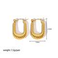 Jewelry wholesale Wholesale Trendy 304 Stainless Steel Hoop Earrings - 18K Gold Plated, Waterproof