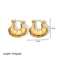 Jewelry wholesale Wholesale Trendy 304 Stainless Steel Hoop Earrings - 18K Gold Plated, Waterproof