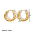Jewelry wholesale Wholesale Trendy 304 Stainless Steel Hoop Earrings - 18K Gold Plated, Waterproof
