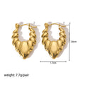 Jewelry wholesale Wholesale Trendy 304 Stainless Steel Hoop Earrings - 18K Gold Plated, Waterproof