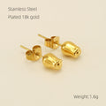 Jewelry wholesale Wholesale Rose Elegant 304 Stainless Steel Stud Earrings - 18K Gold Plated, Waterproof