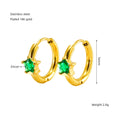 Wholesale Star Elegant 304 Stainless Steel Hoop Earrings - 18K Gold Plated, Waterproof