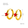 Wholesale Star Elegant 304 Stainless Steel Hoop Earrings - 18K Gold Plated, Waterproof