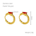 Wholesale Waterdrop Cubic Zirconia Elegant 304 Stainless Steel Hoop Earrings - 18K Gold Plated, Waterproof