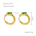 Wholesale Waterdrop Cubic Zirconia Elegant 304 Stainless Steel Hoop Earrings - 18K Gold Plated, Waterproof