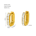 Wholesale Square Trendy 304 Stainless Steel Hoop Earrings - 18K Gold Plated, Waterproof