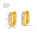 Wholesale Square Trendy 304 Stainless Steel Hoop Earrings - 18K Gold Plated, Waterproof