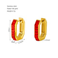 Wholesale Square Trendy 304 Stainless Steel Hoop Earrings - 18K Gold Plated, Waterproof
