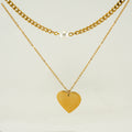 Jewelry wholesale Wholesale Heart Pendant Elegant 304 Stainless Steel Layered Necklace – 18K Gold Plated, Chain 15.75in&17.72in+1.97in, Waterproof